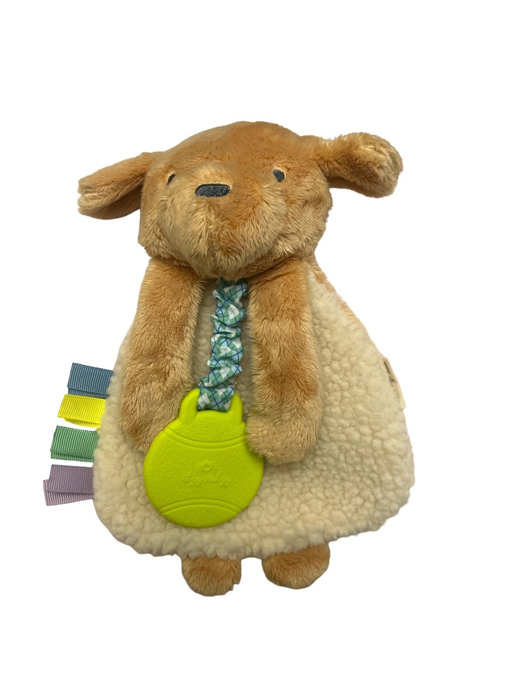 Itzy Ritzy Brown Puppy Dog Sherpa Lovey Security Blanket Teether